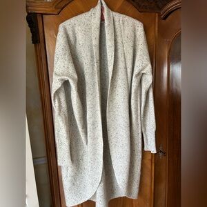 Nordstrom Signature Cashmere Natural navy speckles open cardigan sweater